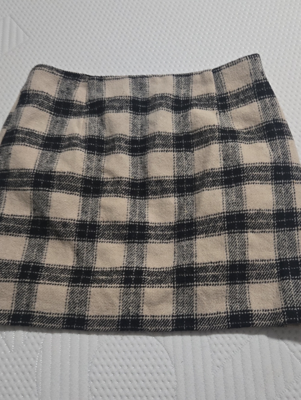 Forever 21 Beige and Black Plaid Mini Skirt